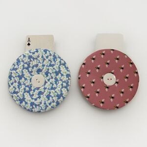 Handmade Fabric Playing Card Holder Cards, Bee/Floral Pink/Blue 4 Pack